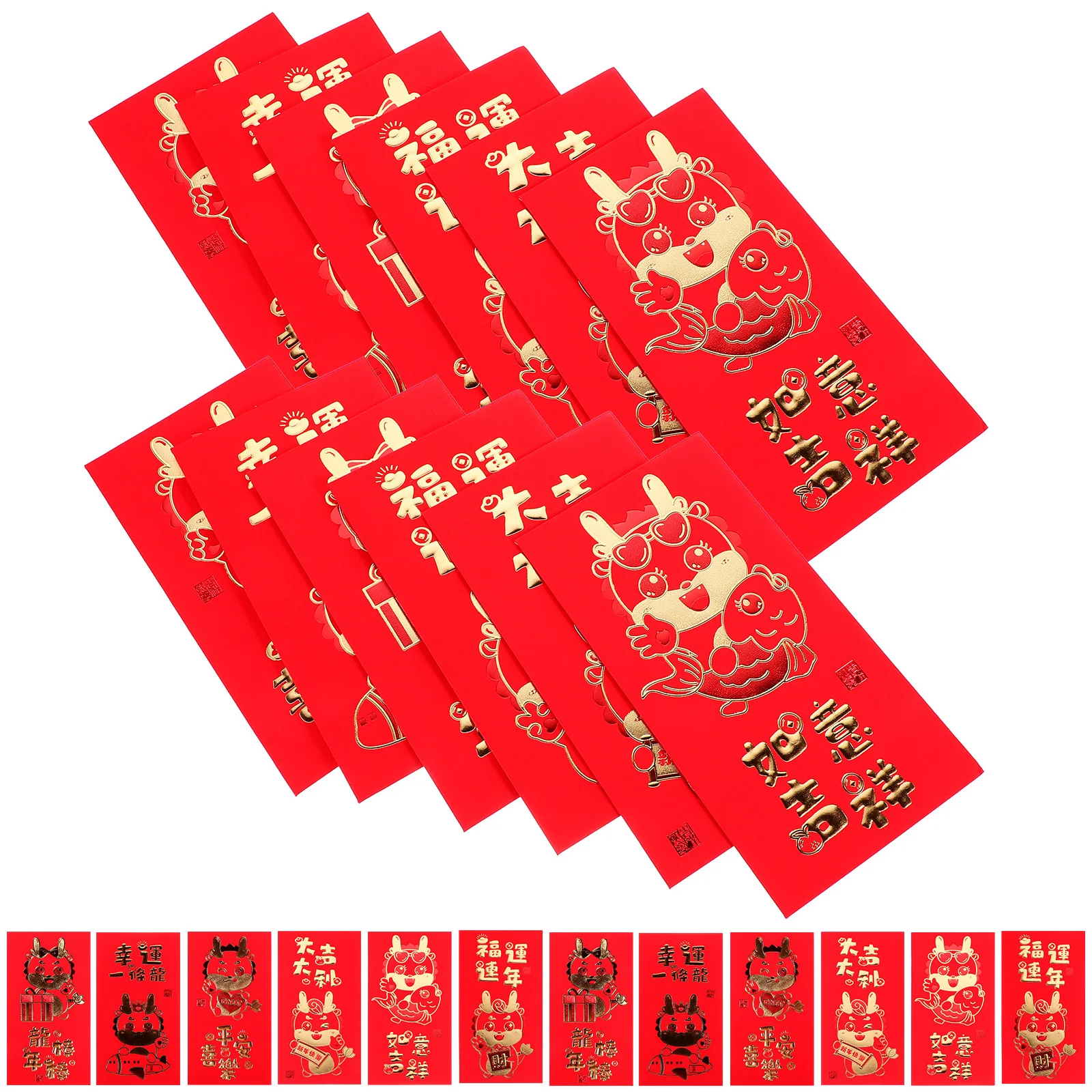 30Pcs Chinese New Year Red Packets Paper Envelopes Bright Color Design for Luck and Happiness in Festivals and Events