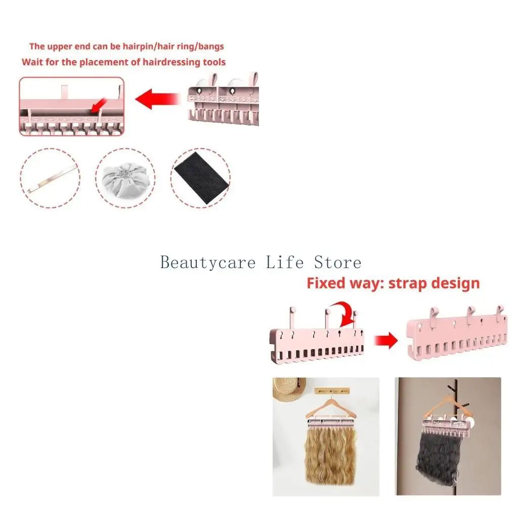 652C Hair Extension Holder Wigs Storage Rack Hair Extension Organizers Wigs Display Rack Multifunctional Wigs Holder
