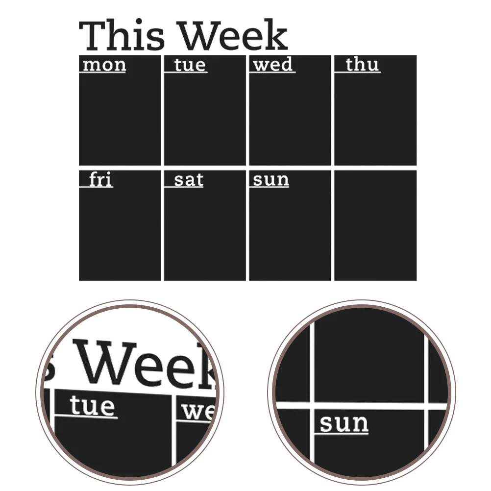

Household Chalkboard Sticker Small Plan Board Self-Adhesive Schedule Board for Wall Fridge Weekly Planner Daily Use