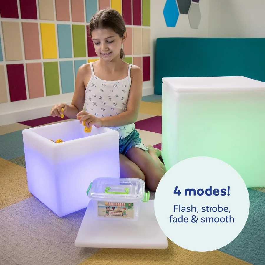 Tavolo con sabbia a LED LimeLite Tavolo con contenitore sensoriale illuminato a 17 colori per riso con sabbia e altri articoli di gioco sensoriale Tavolo sensoriale da 18 pollici