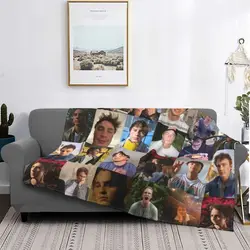 Drew Starkey Photo Collage Blankets Fleece Winter Multifunction Warm Throw Blankets for Sofa Couch Rug Piece