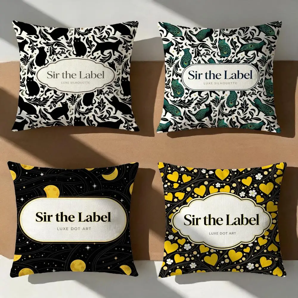 Sir the Label Cushion Cover Pillow Cover Nordic Minimalist Throw DoubleSided Print Cushion Case for Sofa Bedroom Decor