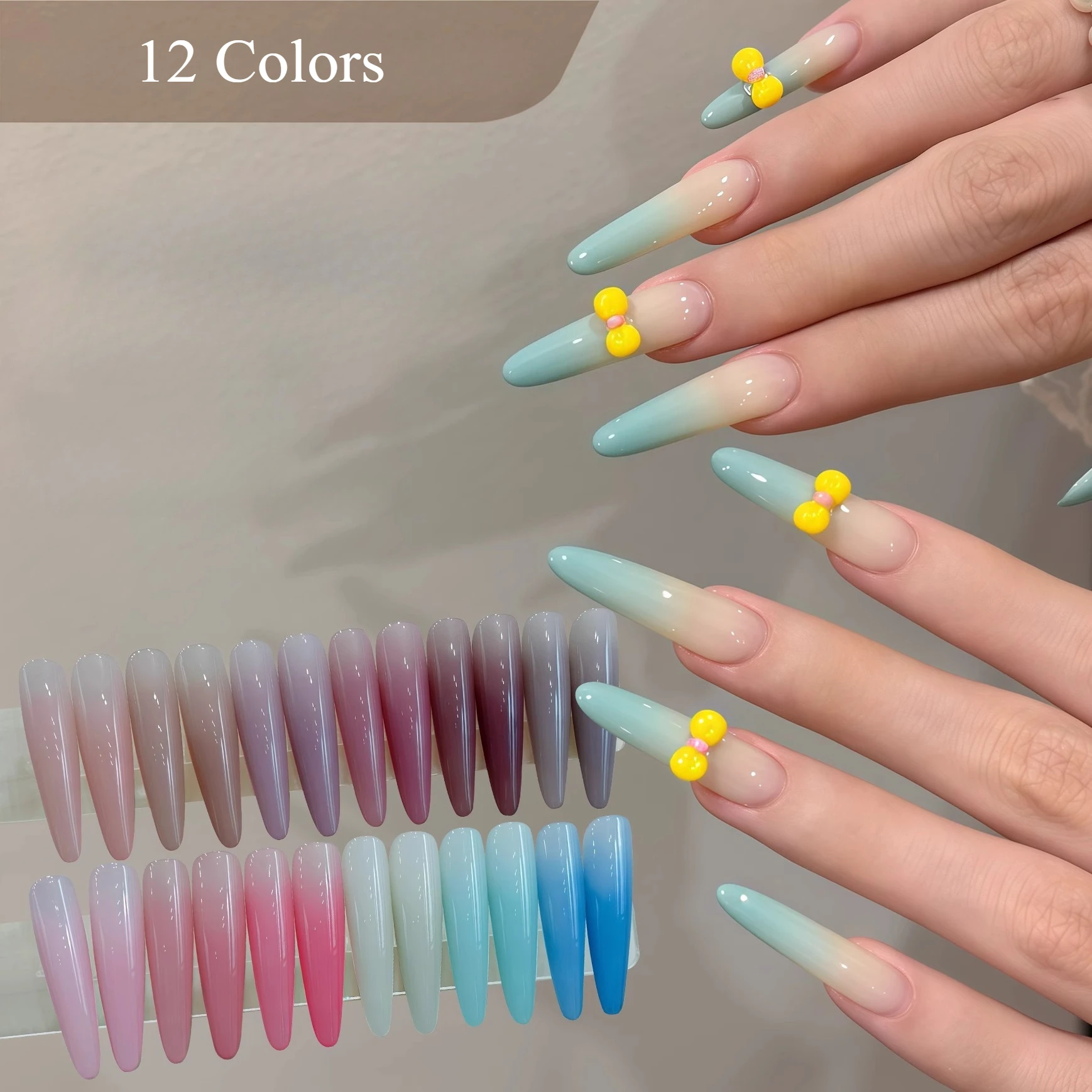 

12Colors Gradient Painting Gel Quick Engraving Nail Art Solid Nail Polish Gel Varnishes DIY Gradient Color Design Nail Polish