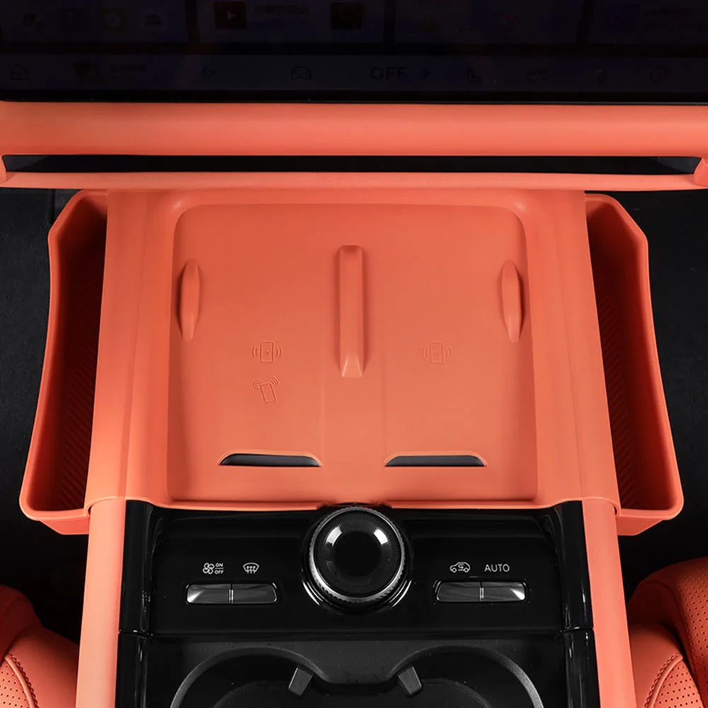 

Беспроводная силиконовая накладка с ящиком для хранения, аксессуары для модификации автомобиля для Lynk & Co 900 2025 2026, оригинальная цветная защитная накладка