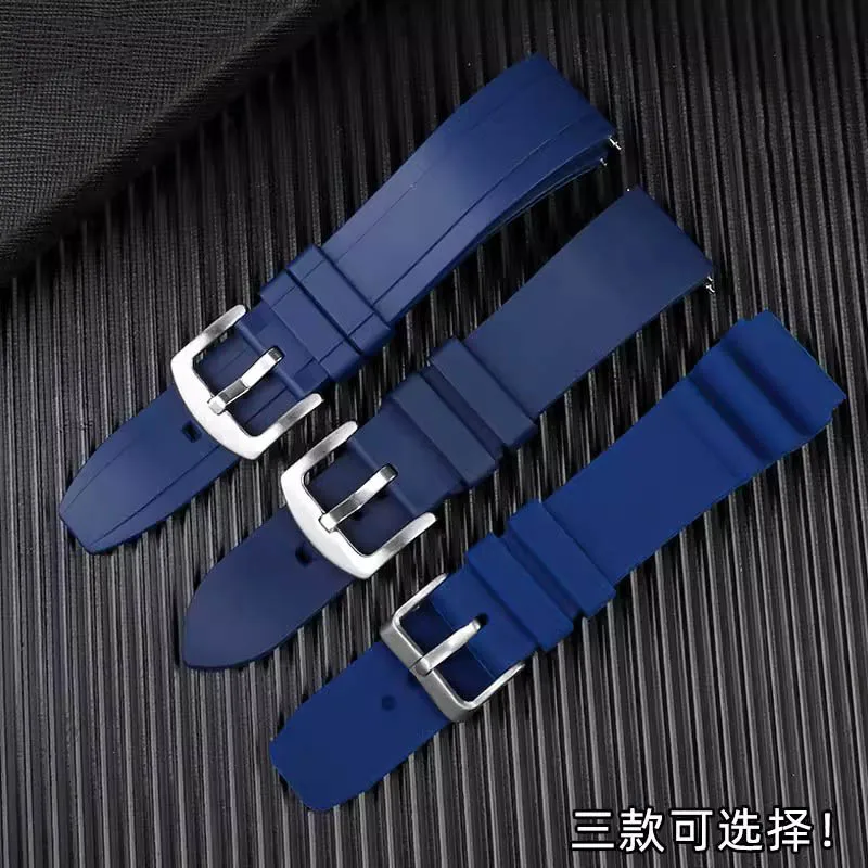 For Casio Steel Heart Sea God EFR539 series sports waterproof silicone watch band blue 22mm Butterfly buckle strap