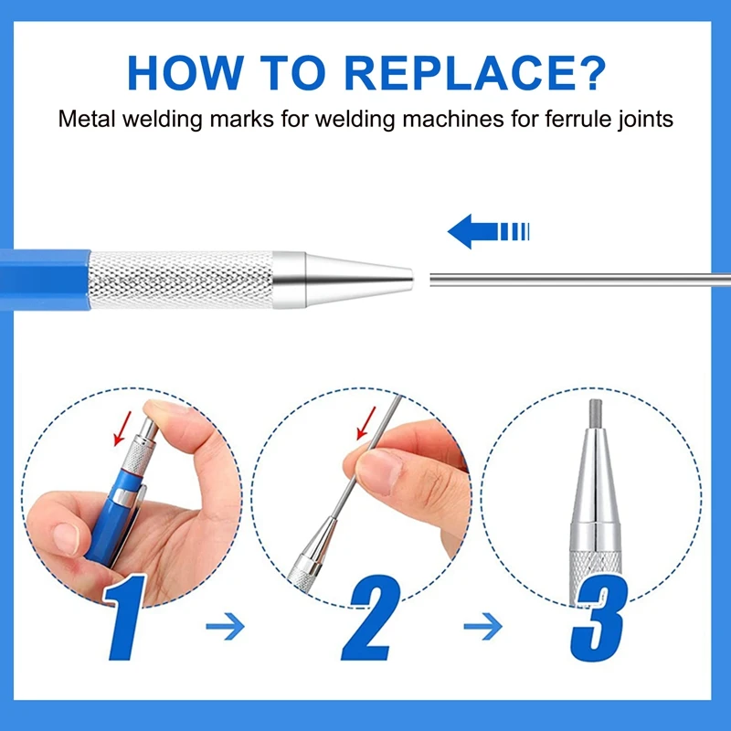 기계식 펜슬 금속 용접 마커, 튜브 파이프용 원형 리필, 피팅 용접기, 48 PCs, 2 PCs