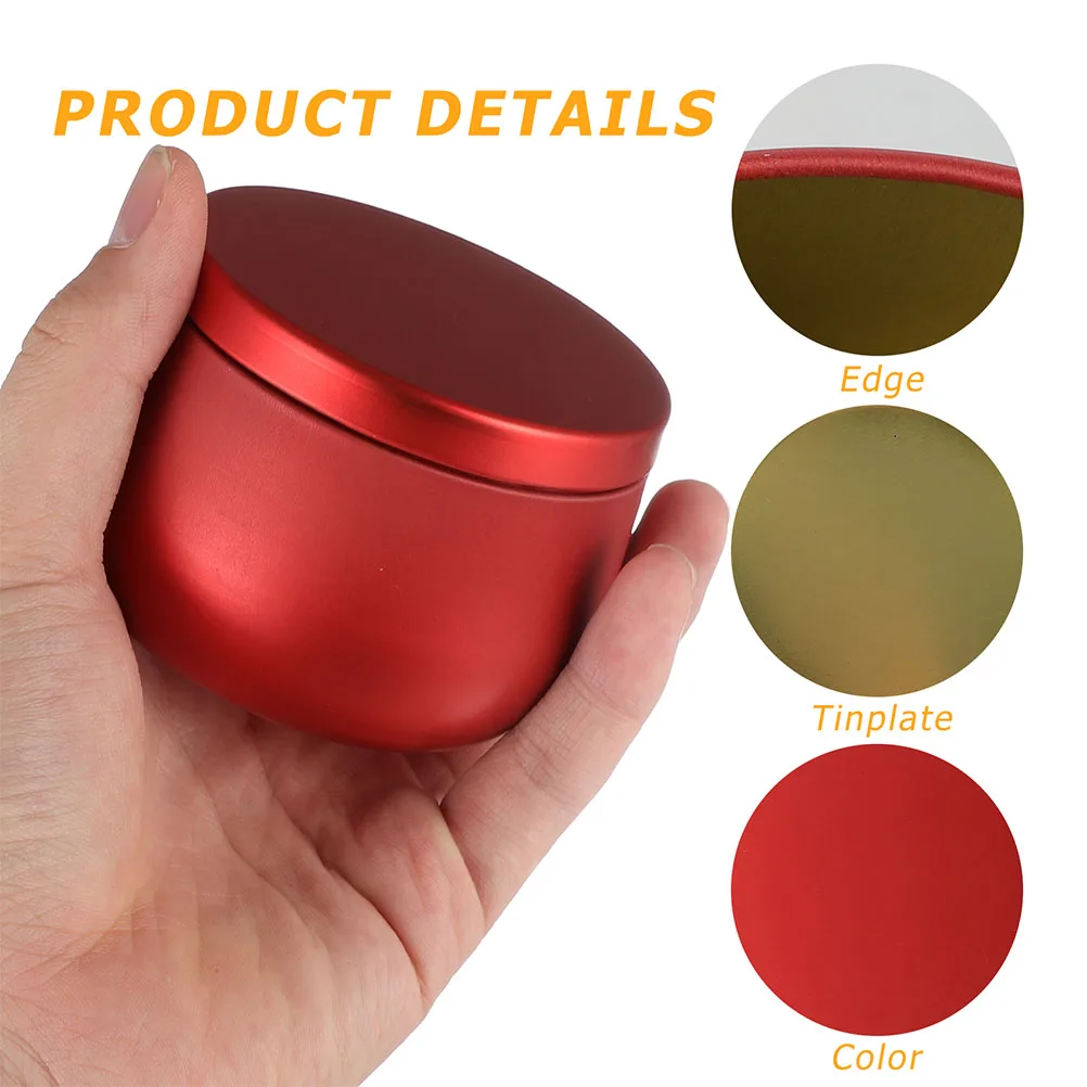 

12 Pcs Tea Can Candy Tin with Lid Storage Jar Bag Containers Red Jars Canisters