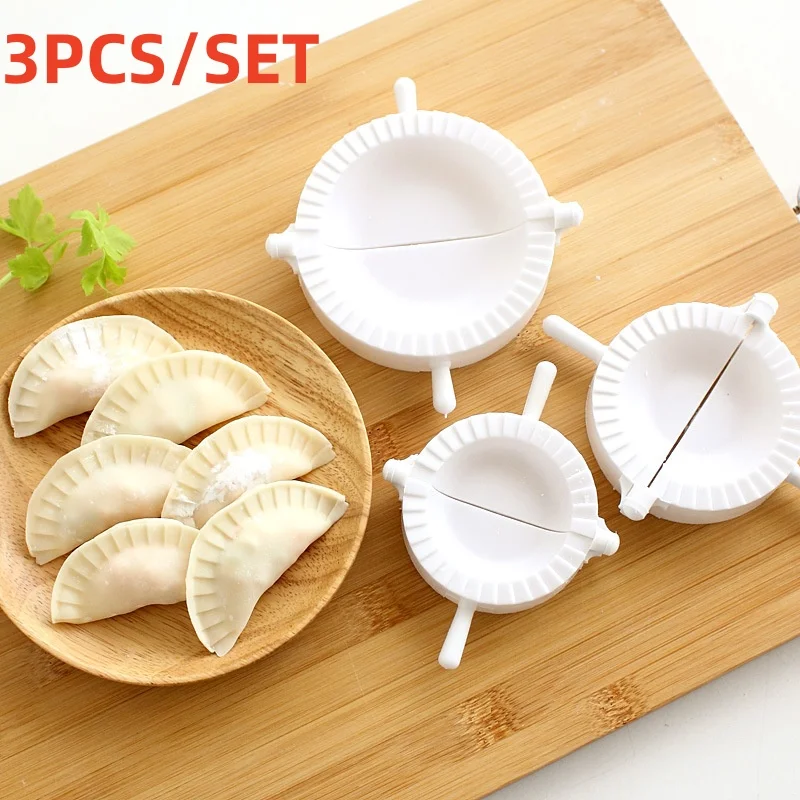 

3Pcs 7CM/8CM/10CM Kitchen Dumpling Molds plastic Dough Press Dumpling Pie Ravioli Mould Cooking Pastry Chinese Food Jiaozi Maker