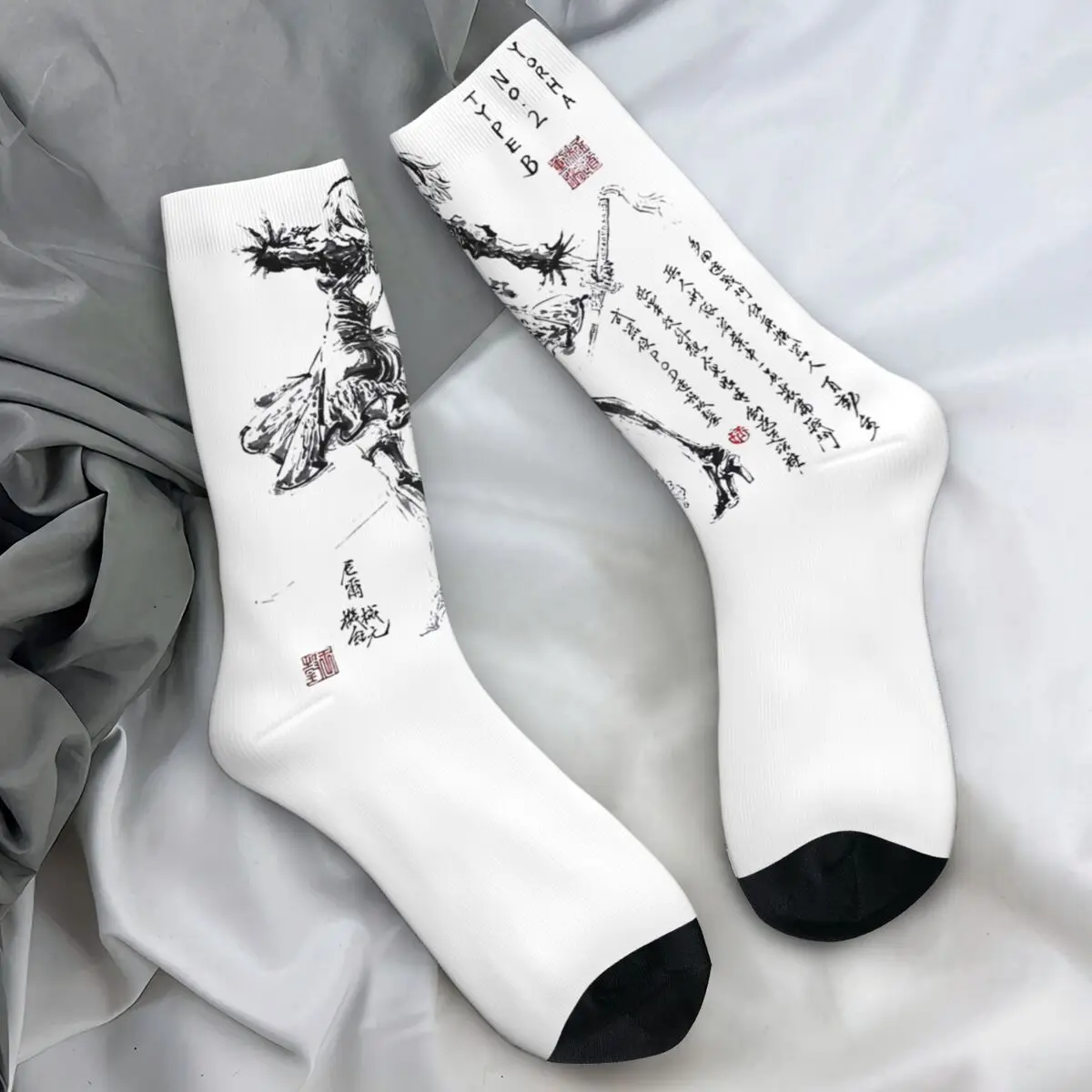 GRHOSE Nier Automata Yorha 2B Socks Funny Stockings Men Breathable Climbing Socks Winter Design Anti Sweat Socks