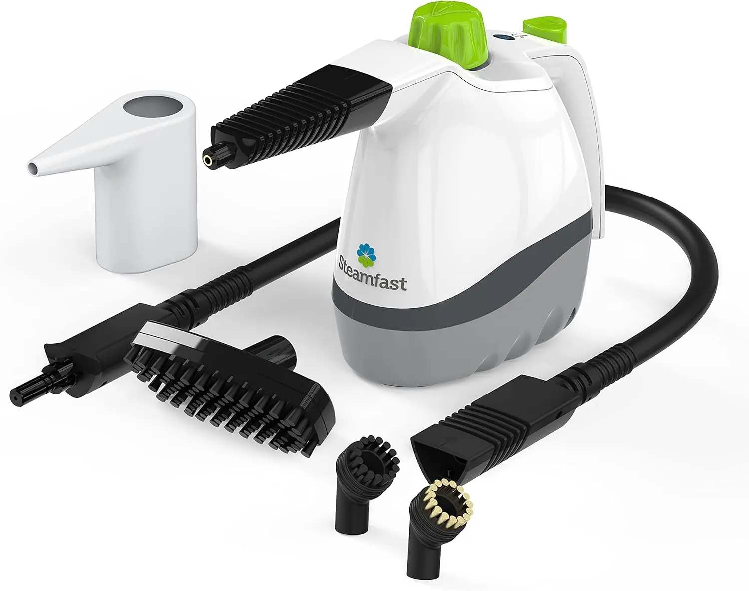 

Handheld Steam Cleaner with 6 Accessories, 12-Foot Cord, Chemical-Free Steam, Heats in 3 Minutes for Dirt and Grease Removal