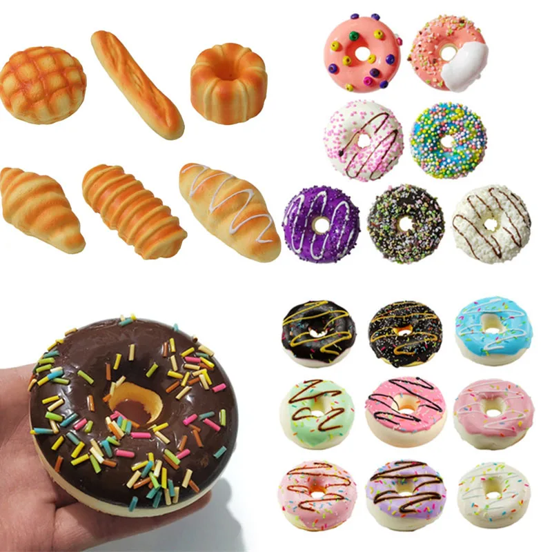 Artificial Donuts Model Simulation PU Donut Bread Photography Props For Stress Relief Slow Fake Fun Ornament