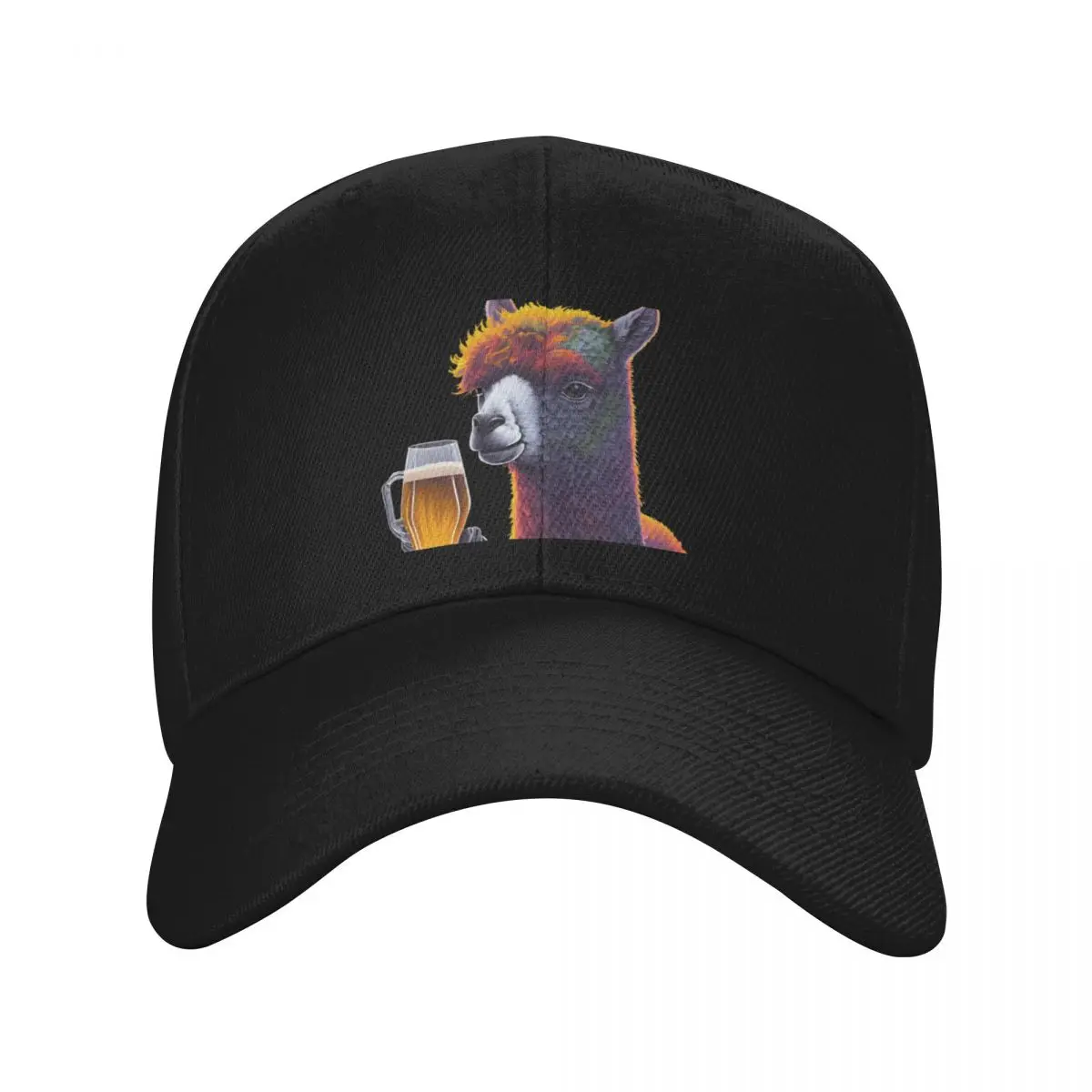 

Llama Alpaca Camel drinking beer wine alcohol Baseball Cap birthday Gentleman Hat Custom Cap Men Women's