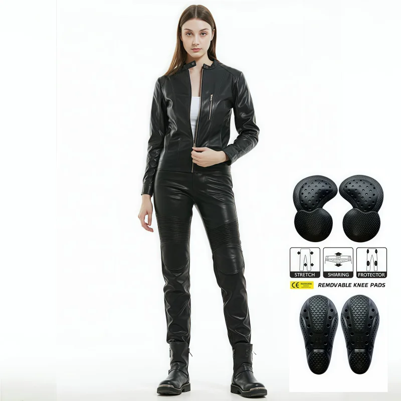 

Retro Motorcycle Pants Women's Motorcycle Riding Protective Pants Leather Casual Anti Fall Off Road Motorcycle Pants Durable