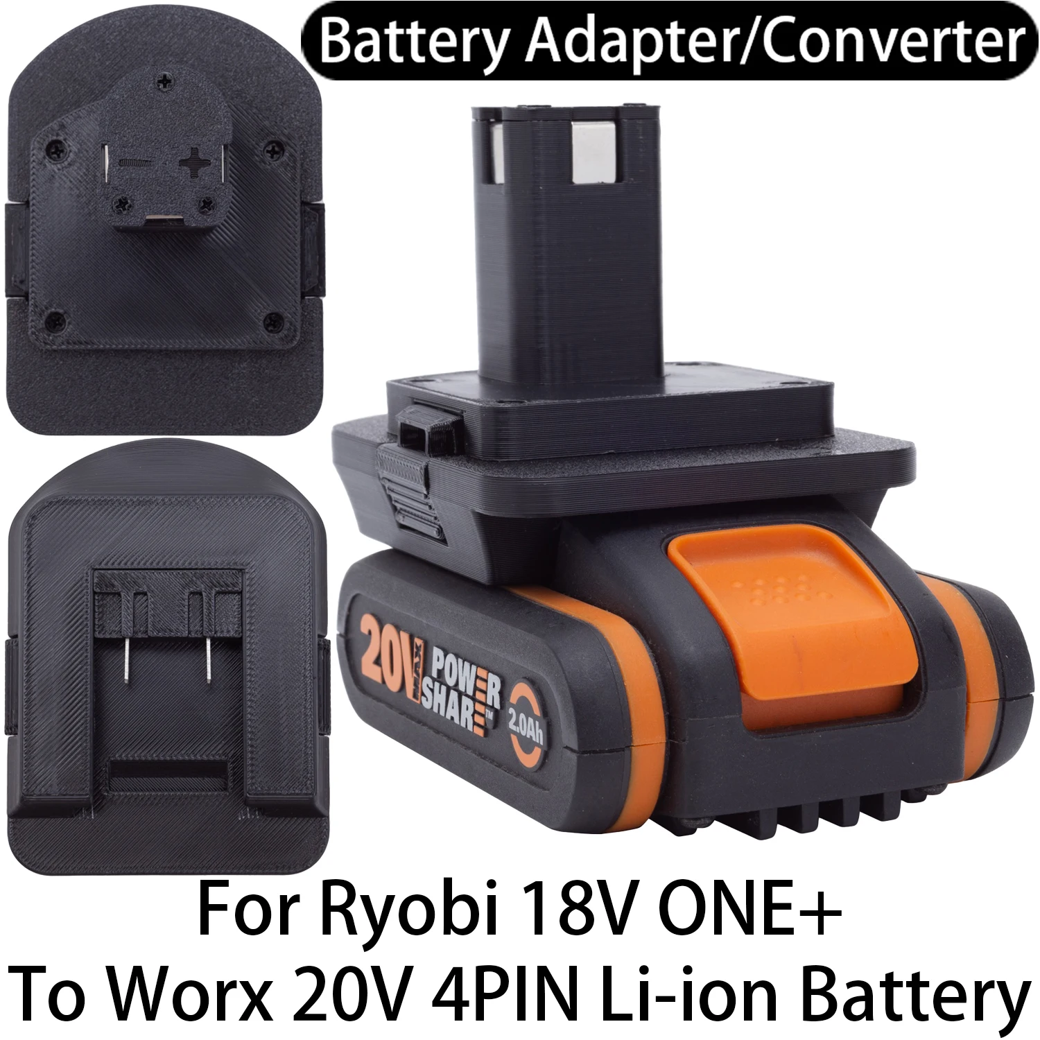 

Adapter Converter For Ryobi 18V ONE+ Li-ion Tool To Worx 20V 4PIN Li-ion Battery Adapter Converter Power Tool Accessory