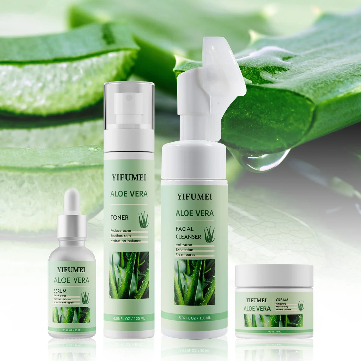 

Natural Skin Care Kit Aloe Vera Extract Gel Face Care Pigmentation Correctors Whitening Moisturizing Aloe Vera Skin Care Set