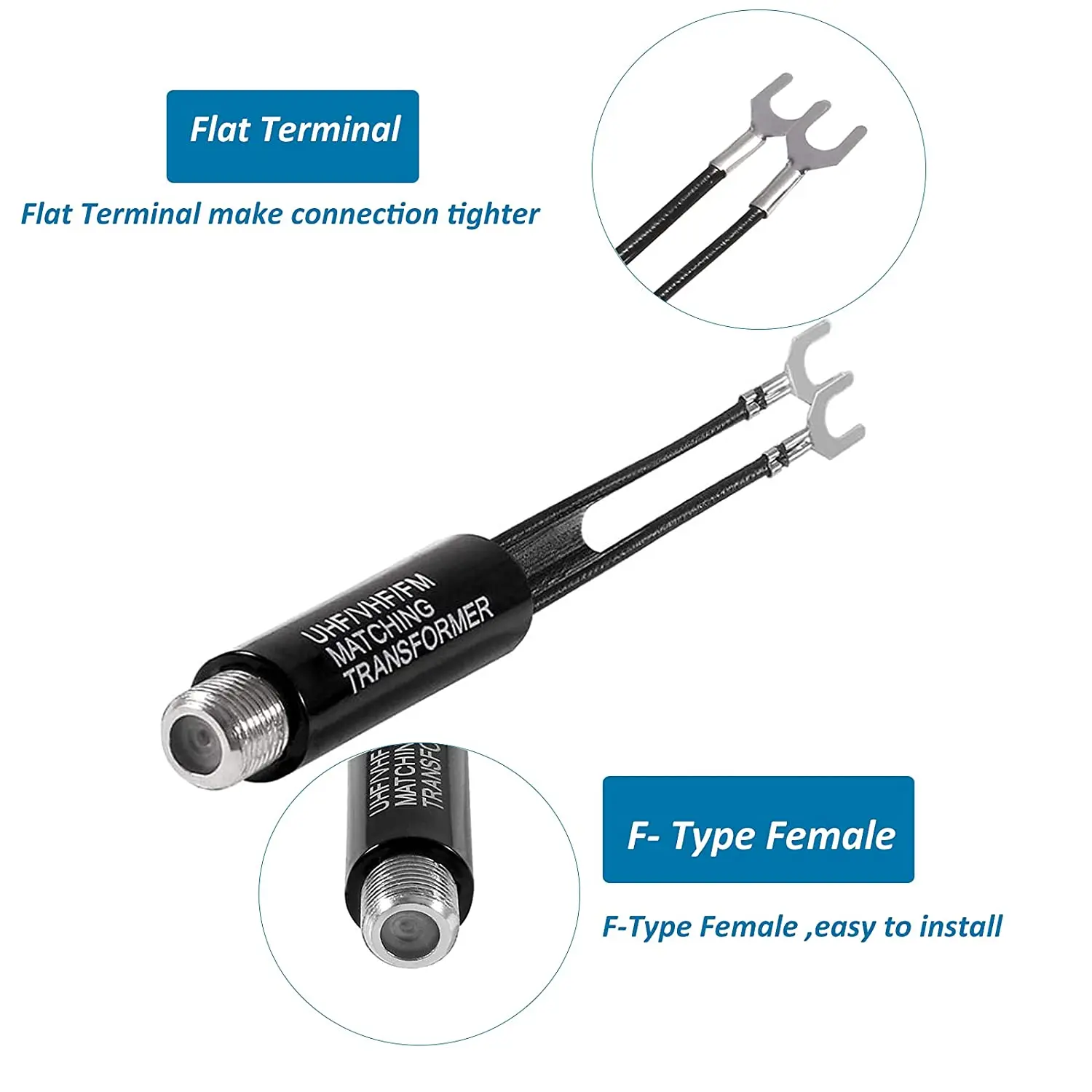 12 sztuk dopasowanie transformatora 75 Ohm do 300 Ohm Adapter UHF/VHF/FM Balun Antenne konwerter transformatora adaptery z F żeńskie gniazdo