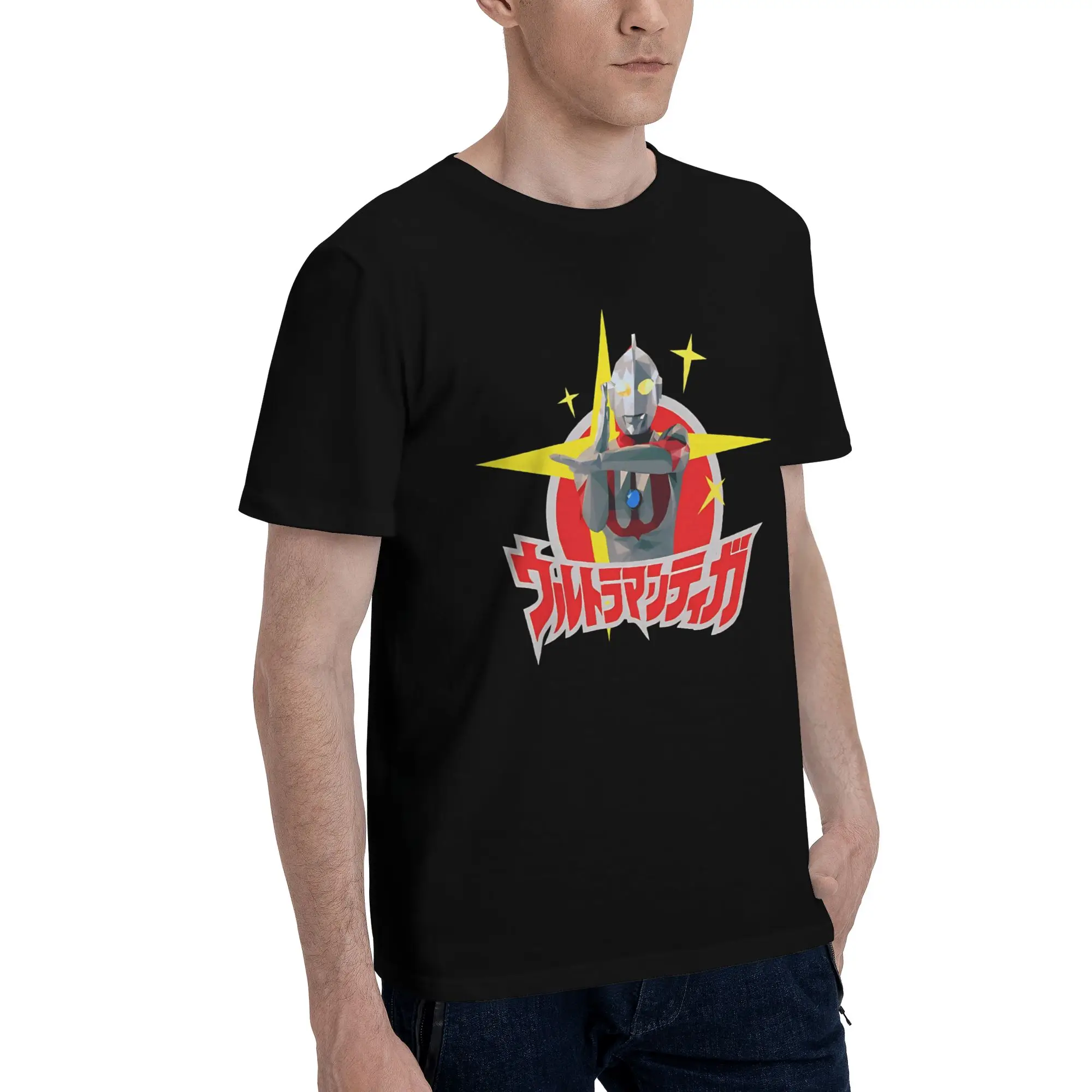 Retro hero to the rescue  Funny Graphic 100% Cotton T-Shirt Bandai Ultraman Series Tees Tops For Men