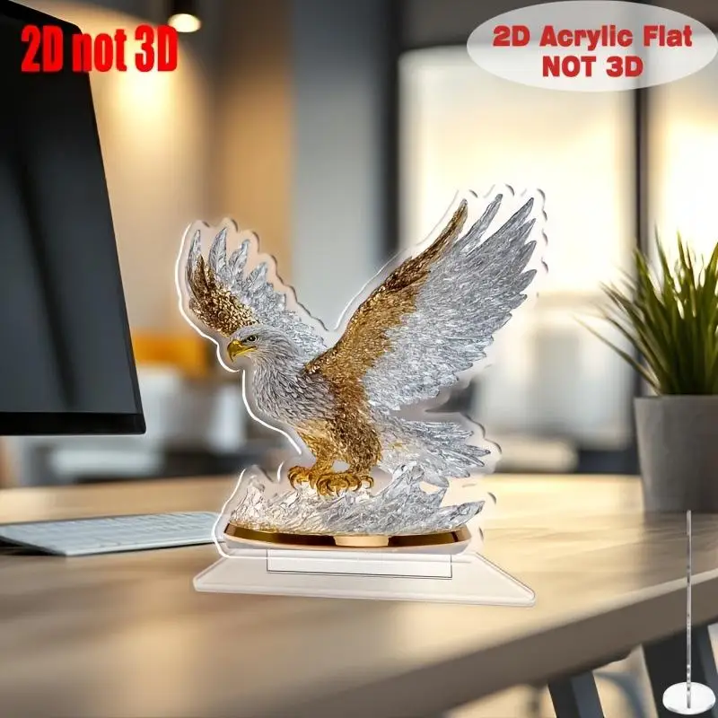 1Pcs And Halloween Gifts Flapping Eagle 2D Table DecorationModern Animal Vase Figurine Acrylic Flat Ornament For Home Christmas