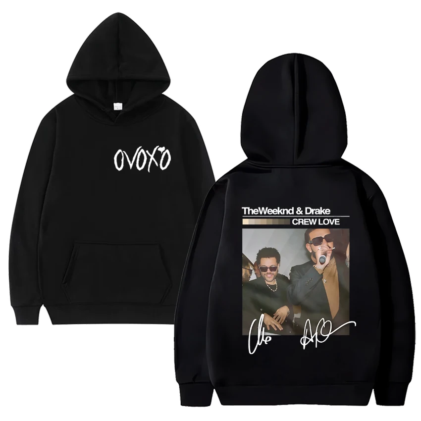 Hot sale Drake And The Weeknd music Graphics Hoodie Men Women vintage hip hop streetwear Unisex Fleece Long sleeve Sweatshirt