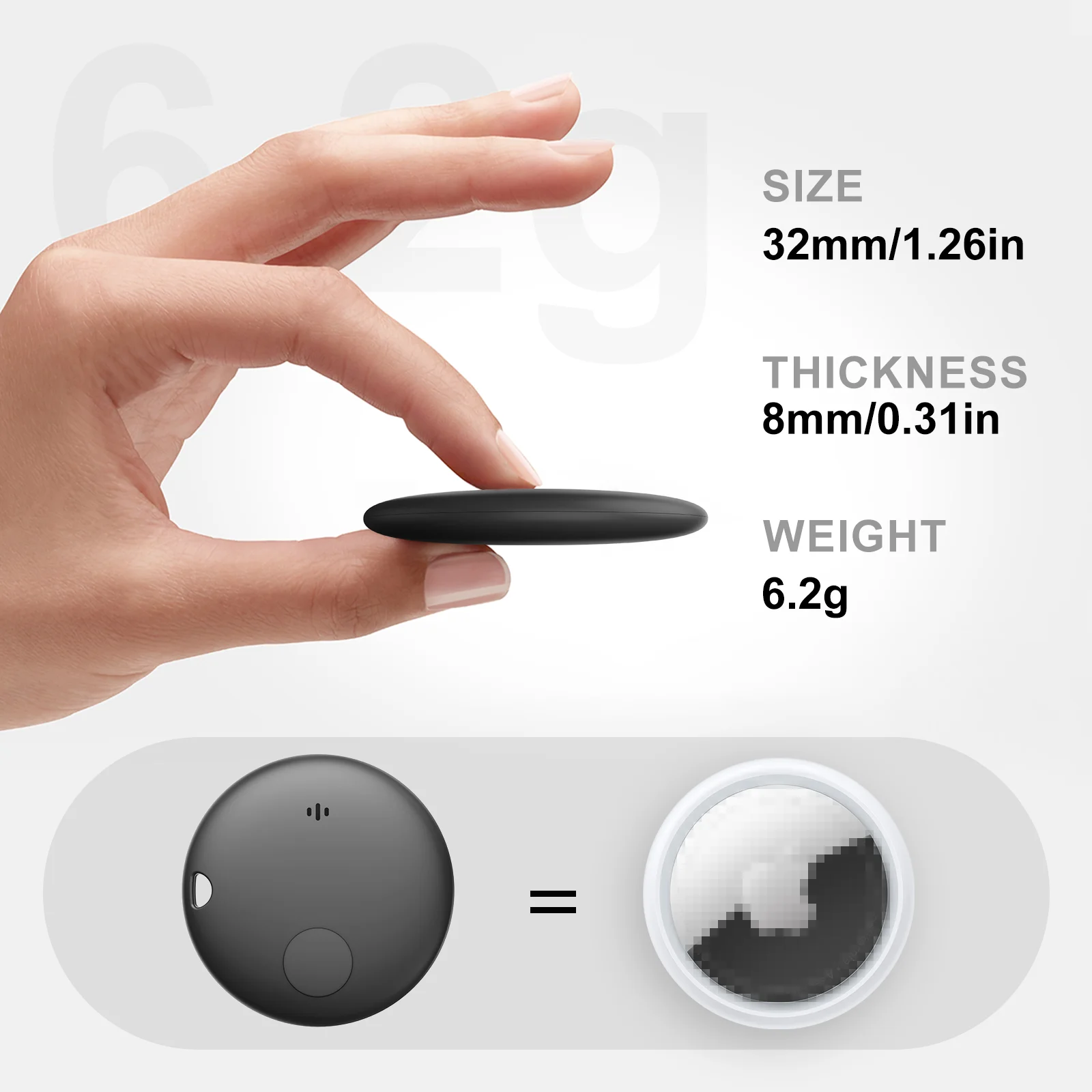 3 SZT. Lokalizator Air Tracker Smart Find My Design Card Finder Anti-Lost Bez Opłat Miesięcznych Sygnał Dźwiękowy Wymienna Bateria Inteligentny Lokalizator