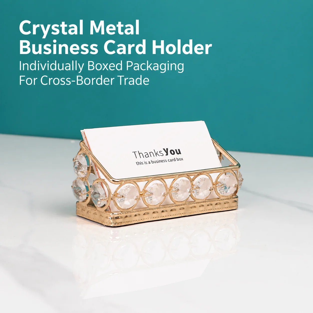 Name Card Organizer Crystal Card Holder Note Holder Business Card Holder Metal For Meeting Room