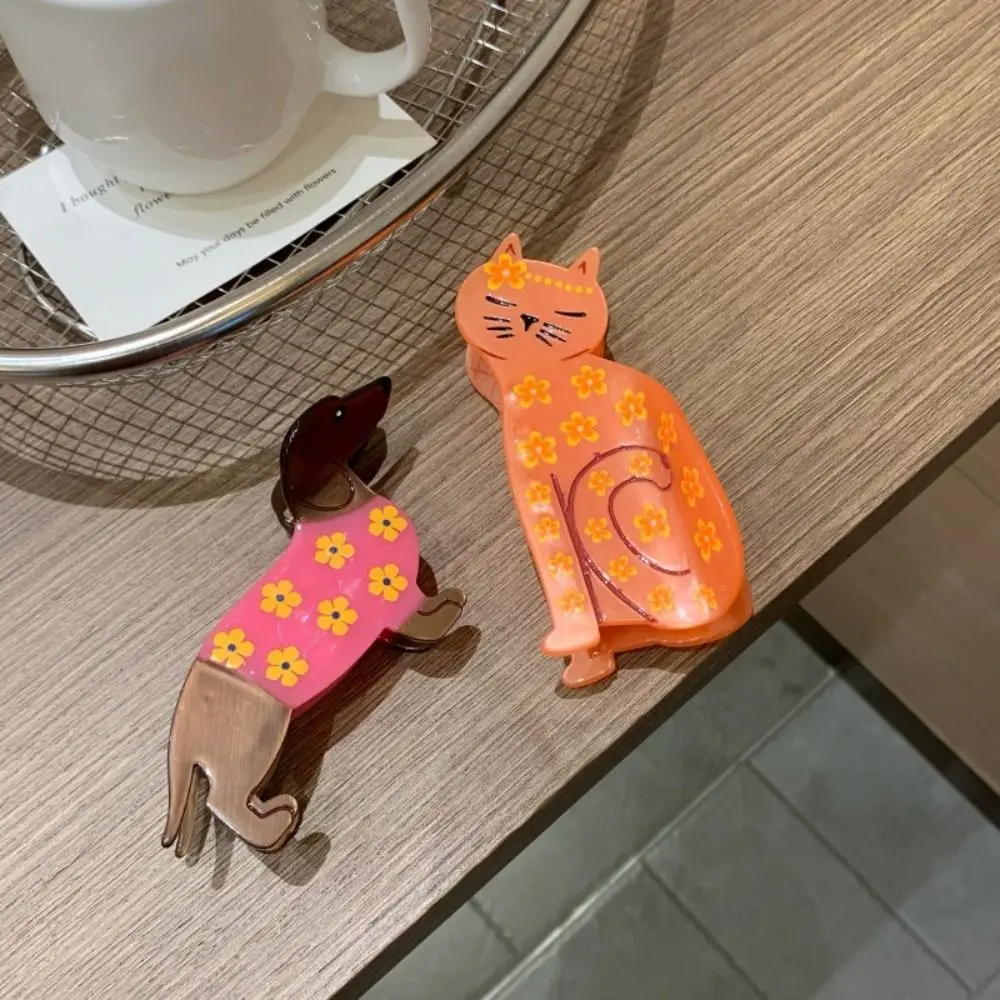 

Creative Acetic Acid Animal Acetate Hair Claw Floral Flower Cat Hair Clip Cartoon Minimalist Dog Shark Clip Girl