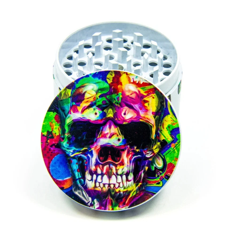 55mm Zinc Alloy Herbal Grinder Tobacco Herb Smoke Shredder Crusher Metal Skull Spice Mill 4 Layers Smoking Accessories