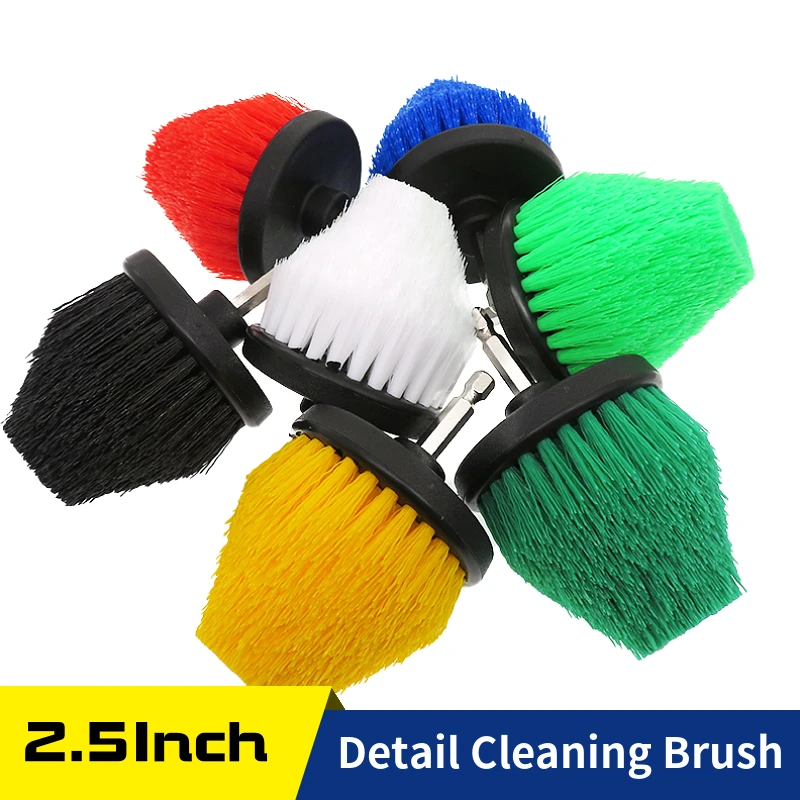 2.5 Inch Electric Brush Attachment Set Drill Power Scrubber lBrush For Car Polisher Bathroom Kitchen Automotive Detail Cleaning