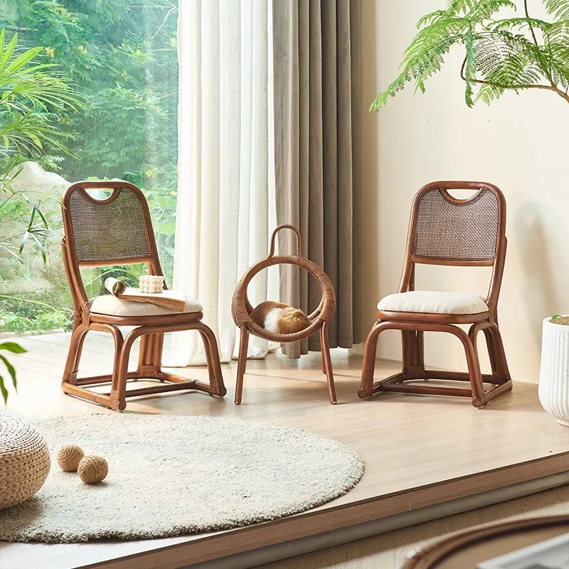 Nordic home chair full plant rattan chair, balcony three-piece retro style bed and breakfast sofa chair
