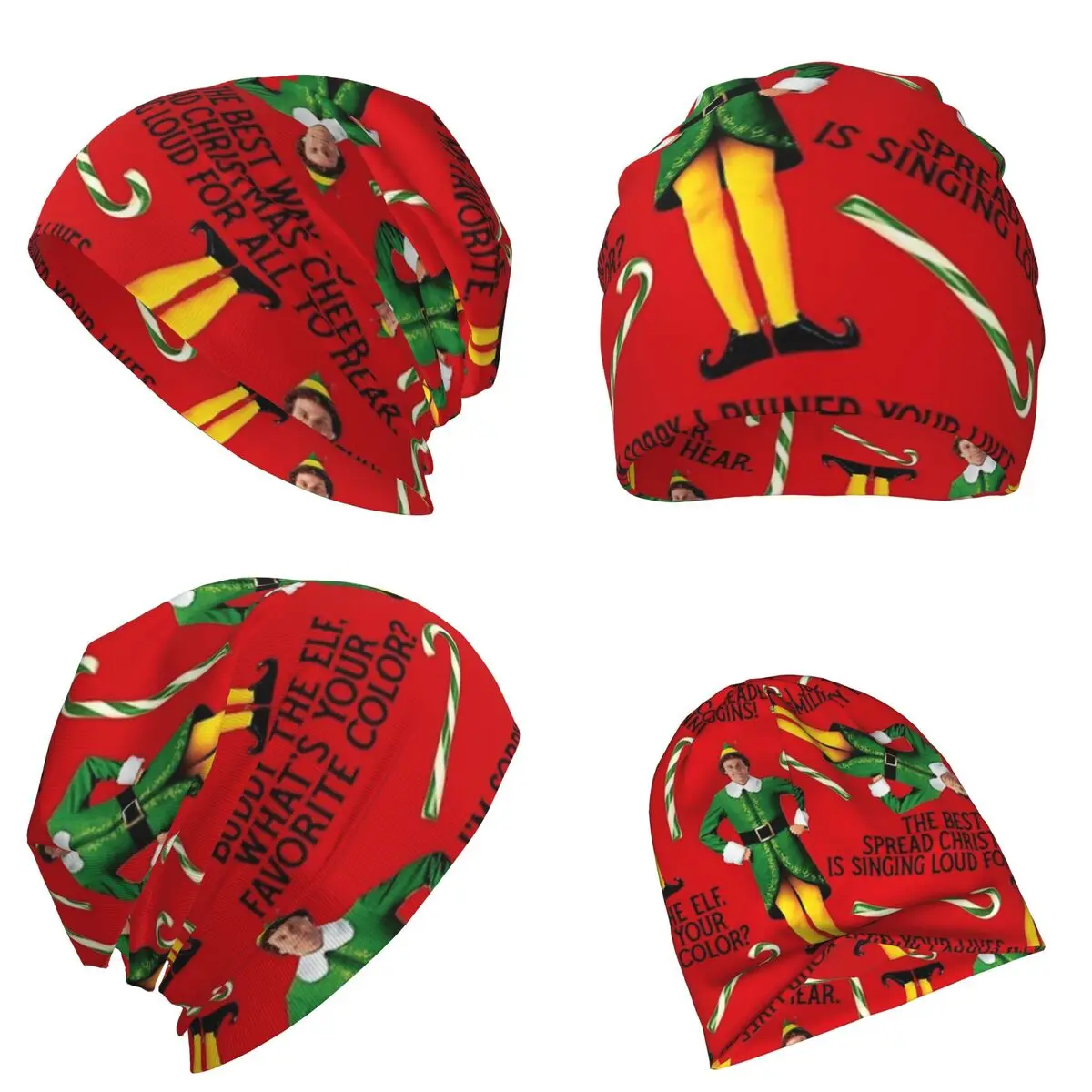 

Buddy The Elf Print Warm Knitted Cap Fashion Bonnet Hat Autumn Winter Outdoor Beanies Hats for Unisex Adult