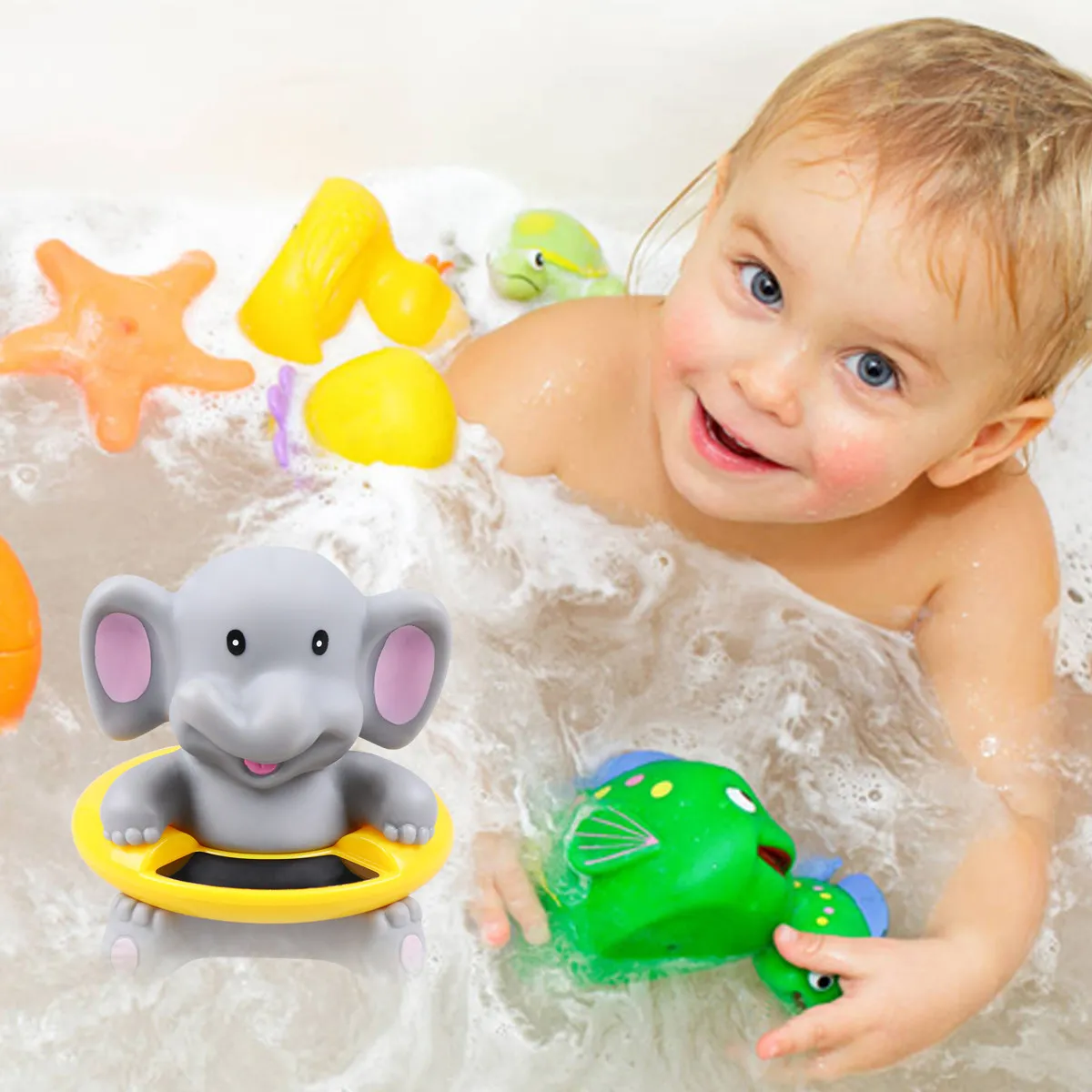 

1Pcs Electronic Thermometer Innovative Baby Bath Temperature Elephant Style Safe Easy-to-Use for Bathtub Pool Room