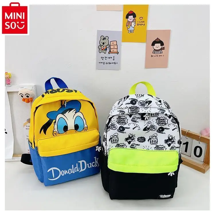 MINISO 2024 New Cartoon Mickey Minnie Kindergarten Kids Backpack Cute Baby Kids Backpack