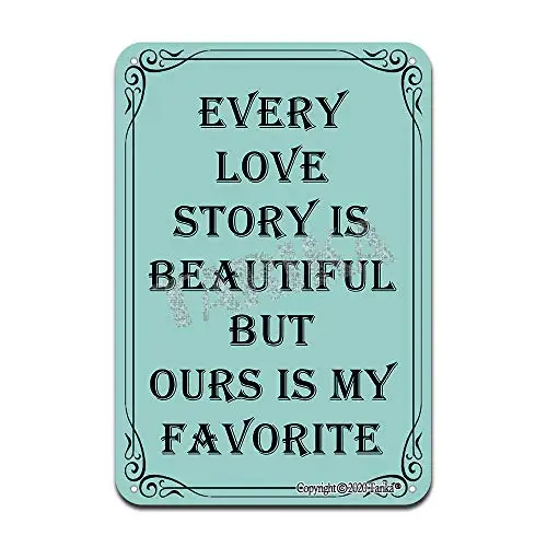 Every Love Story is Beautiful But Ours is My Favorite Iron Poster Painting Tin Sign Vintage Wall Decor for Cafe Bar Pub Home Bee