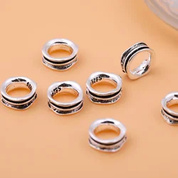 5PCS 925 sterling silver bead crystal bracelet accessories leaf spacer spacer beads circle gaskets diy beaded jewelry