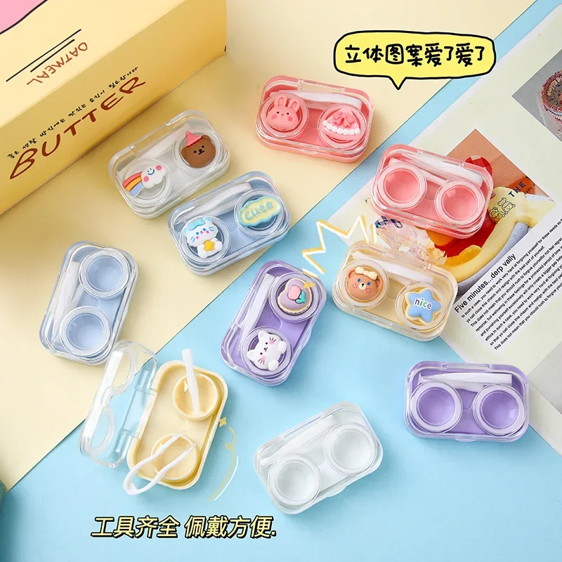 Sanrios Cartoon Eyeglass Case Cute Kuromi contact lens Kawaii Anime My melody Student Portable Storage Box Toys Girls Gifts