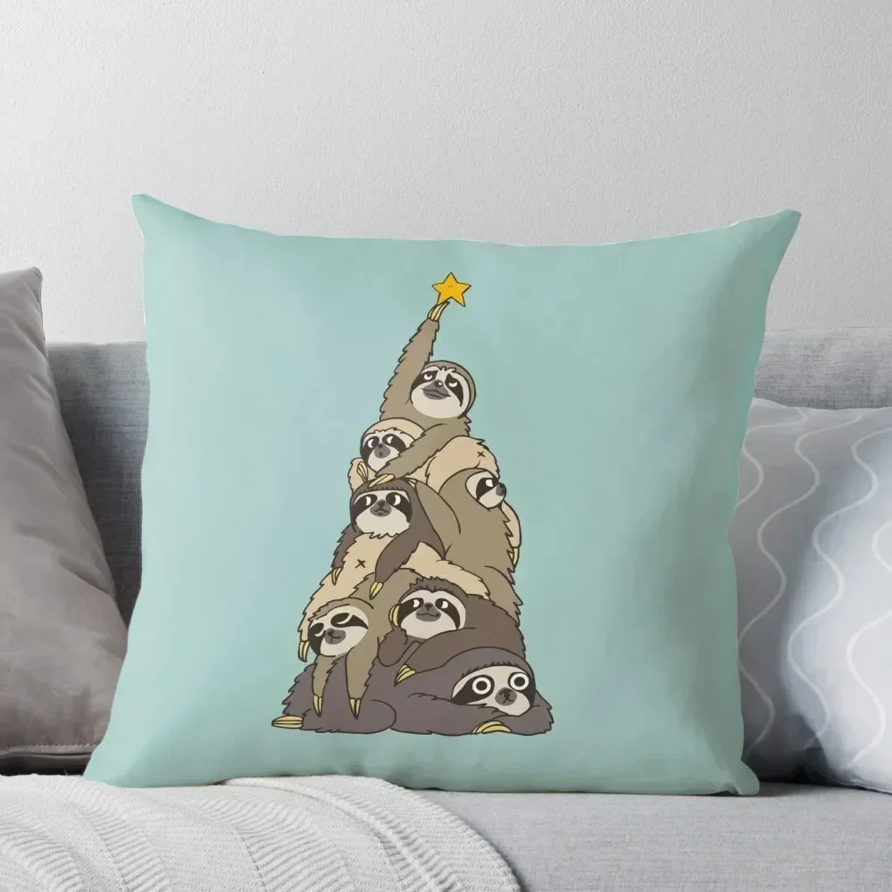 

Christmas Tree Sloths Throw Pillow Cusions Cover luxury decor Cushions For Children Anime pillow