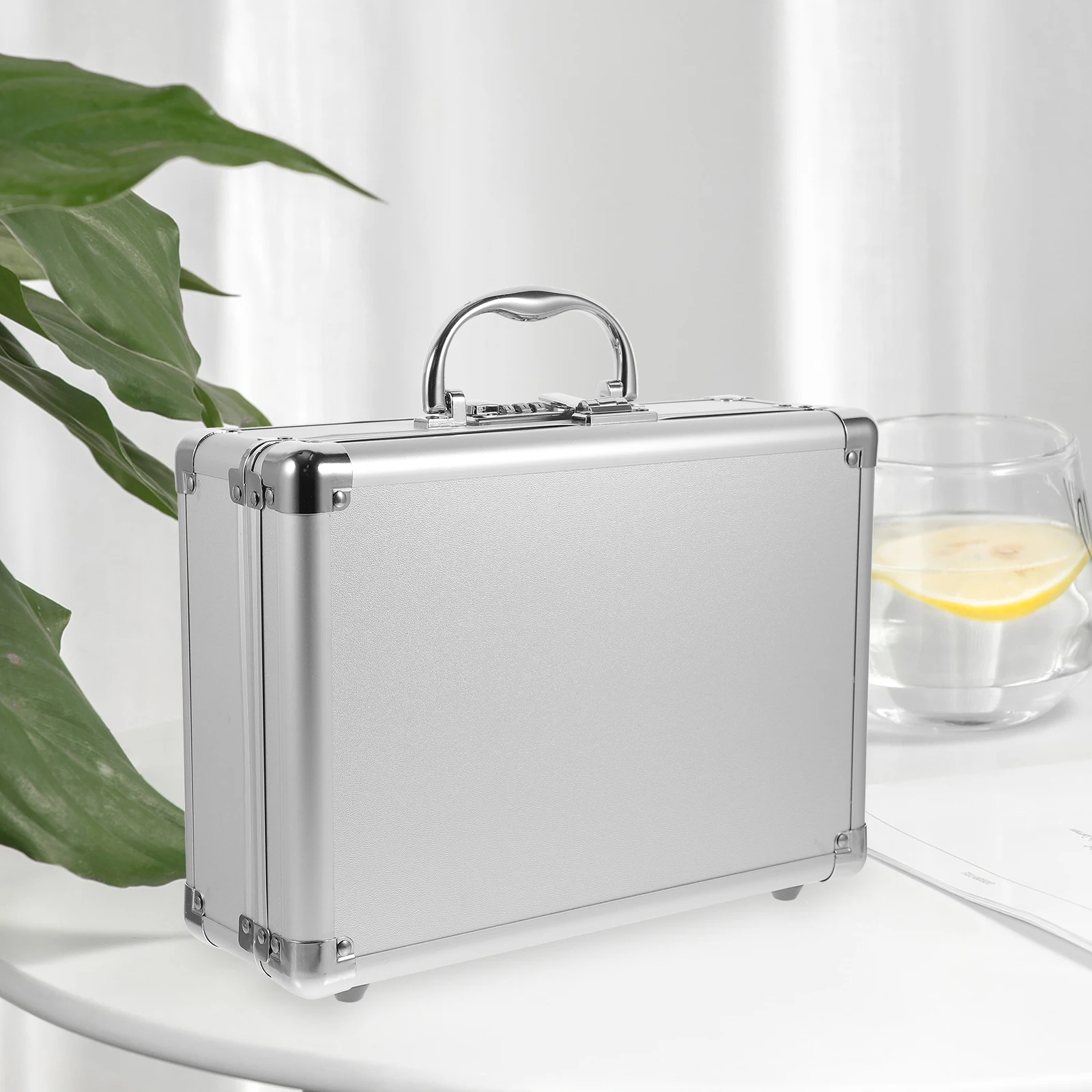 

Aluminum Hand Carry Case Tool Box Organizer Portable Hardcase Suitcase Metal Briefcase Password Lock Storage Small Tool Case