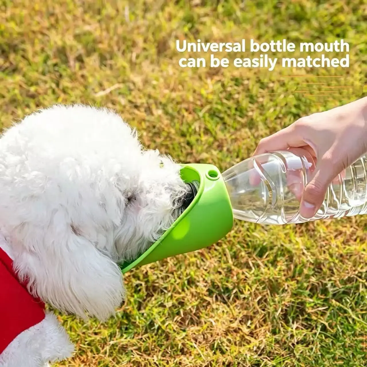Portable Foldable Pet Water Feeder Dog Travel Bowl Fits Most Bottles Outdoor Walking Puppy Cat Water Dispenser, Random Color