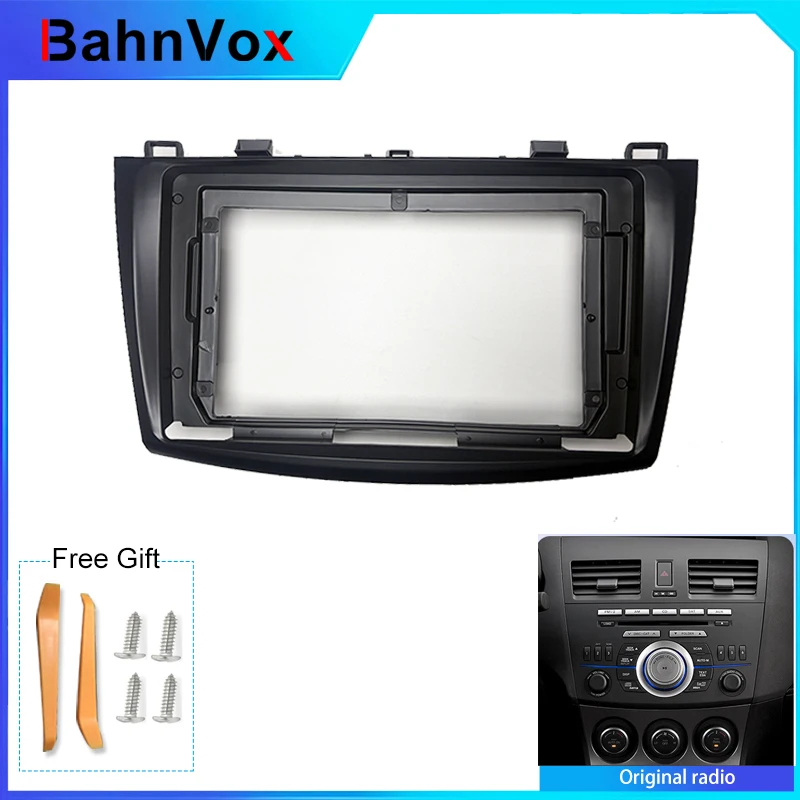 9 inch Android Car Radio frame for MAZDA 3 2009 2013 2din Stereo GPS Fascia bezel Panel Adapter wire harnes
