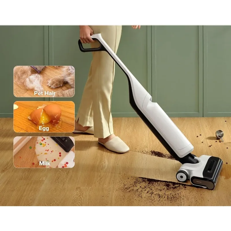 Wet and Dry Vacuum Cleaner 17000Pa Cordless Vacuum Mop Edge to Edge Cleaning Floor Cleaner for Tiles and Hard Floors