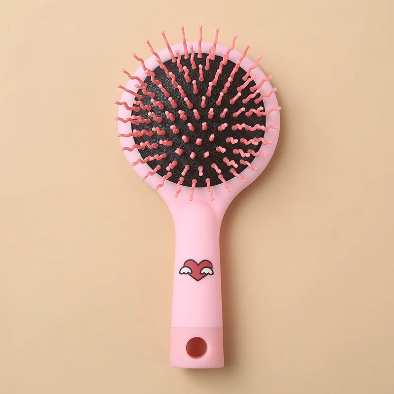 1Pc,Cute Massage Airbag Hair Comb With Mirror Anti-Static Comb