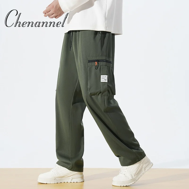

Men's American Workwear Straight Leg Pants, Spring Autumn Versatile Loose Casual Trousers