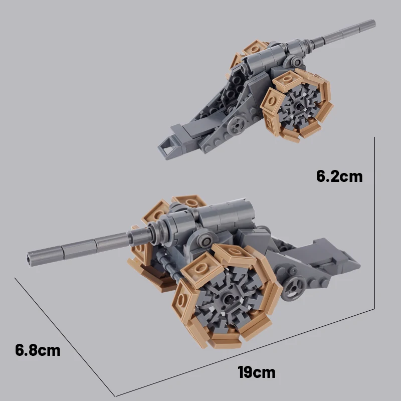 MOC WW2 Military Soviet Italy Germany Artillery Weapons Building Blocks Cannon Gun Soldier Figures Accessories Parts Bricks Toys