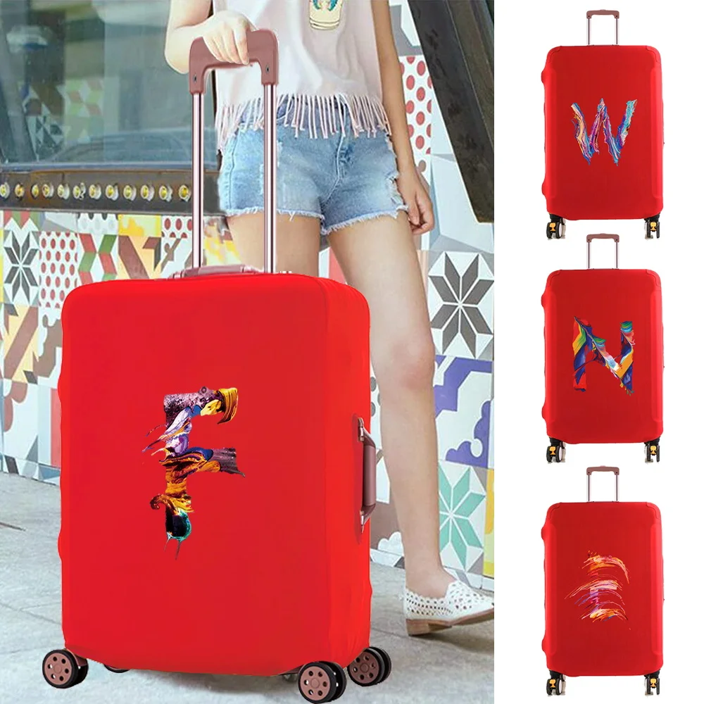 Bagage Case Krasbestendig Thicken Reizen Accessoire Cover Verf Print Trolley Beschermende Covers Gelden 18-28 Inch Koffer