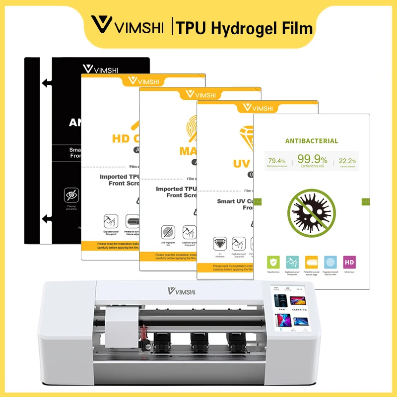 VIMSHI-Película de hidrogel TPU con código QR, Protector de pantalla curvo antibacteriano HD mate, privacidad, para máquina de corte, trazador, Devia
