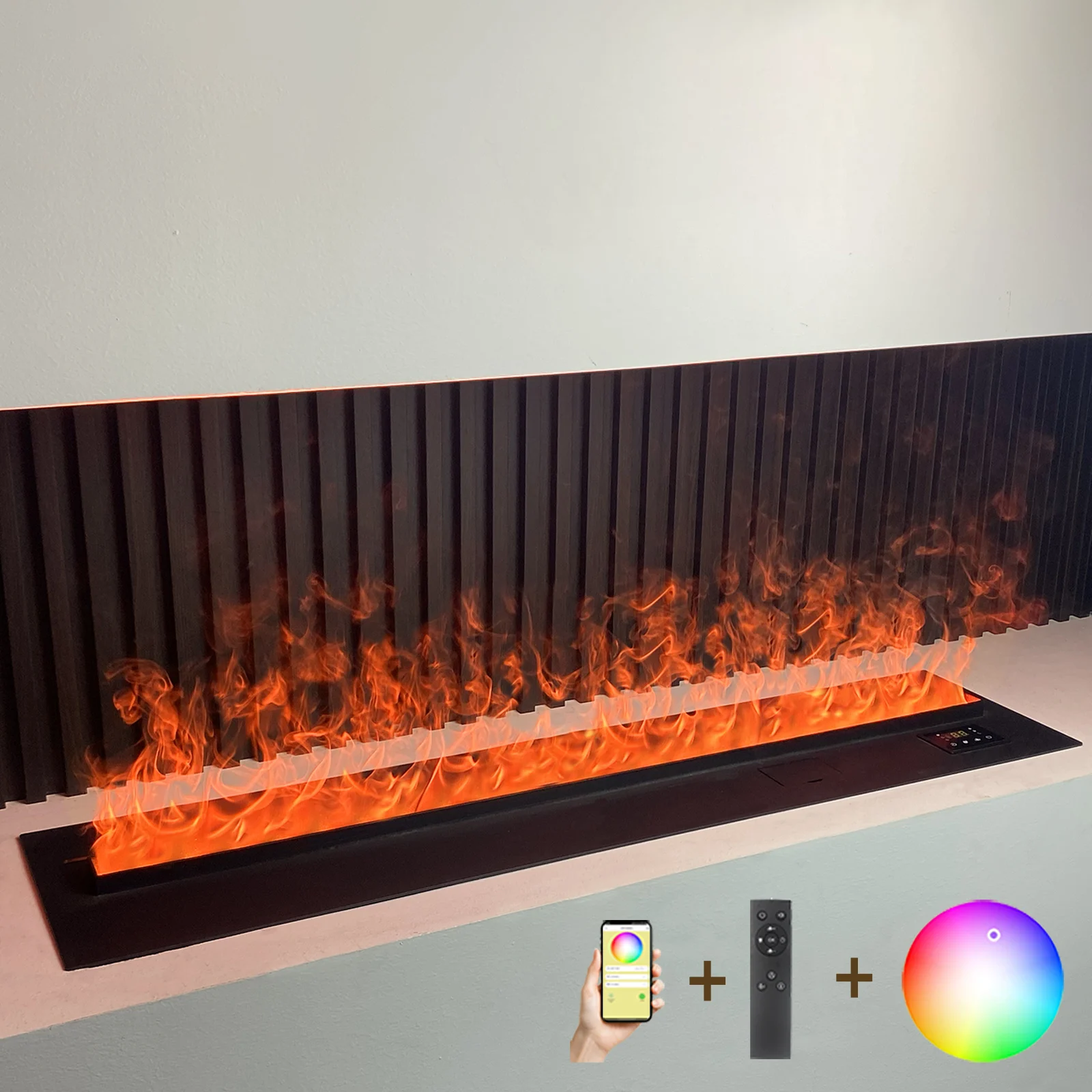 مدفأة كهربائية ثلاثية الأبعاد مدفأة بخار الماء، مرطب لهب واقعي مدفأة بخارية راحة مع مؤقت للتحكم عن بعد