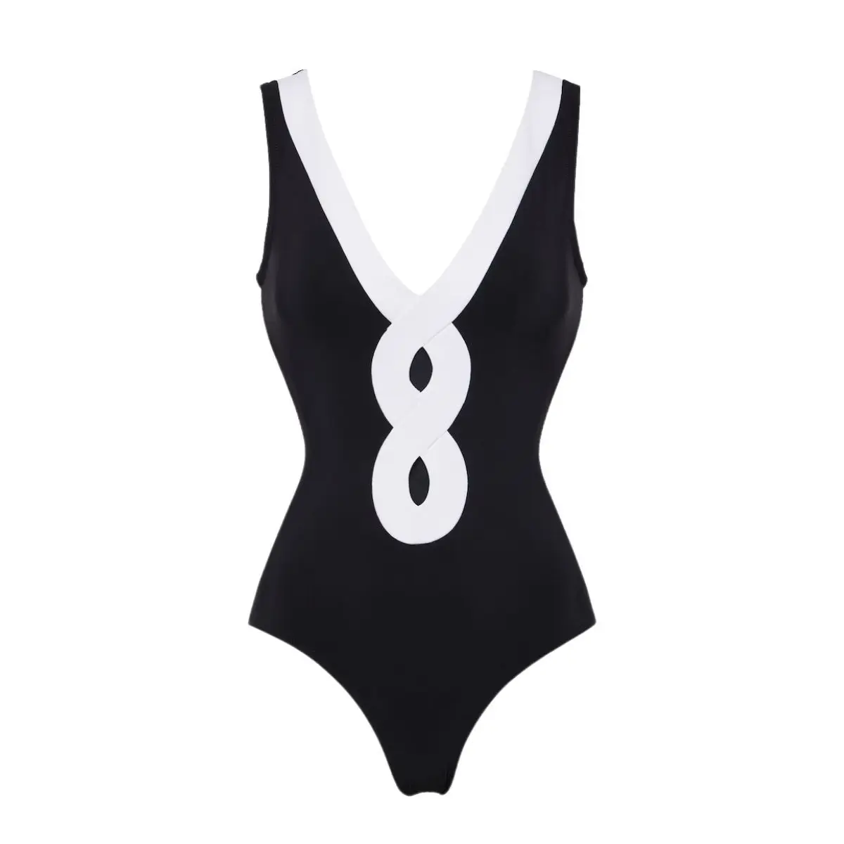 Women's Swimsuit Black And White Minimalist Hollow Women'S Skirt Set One-Piece Swimsuit