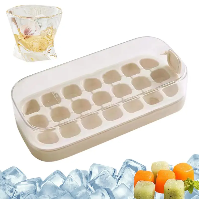 Ice Tray For Freezers Ice Cube Trays For Freezer With Ice Box No-Touch Ice Cube Trays 21pcs Ice Ball Maker Mold Ice Cube Tray