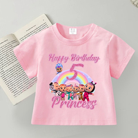 Crying Babies Girl Number T Shirt Kids Birthday Tee Cry Baby Toddler Short Sleeve Cotton Pink Tops Cute Summer Children Clothing