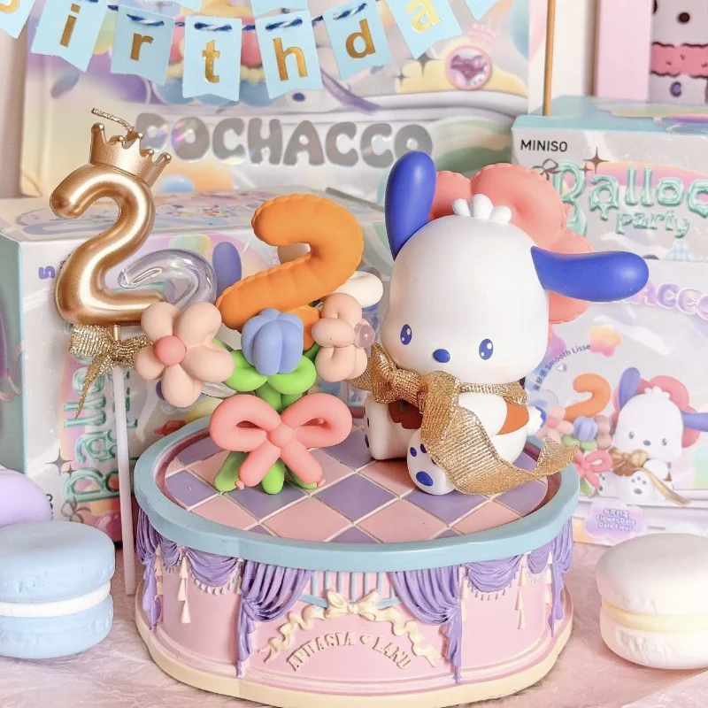 Sanrio ชุดลูกโป่งสุนัขปาชาชุดงานรื่นเริงชุดตกแต่ง pochacco ทำมือของขวัญตกแต่งวันเกิด